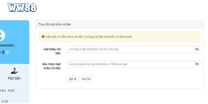 Hướng dẫn quy trình rút tiền WW88 đơn giản nhất